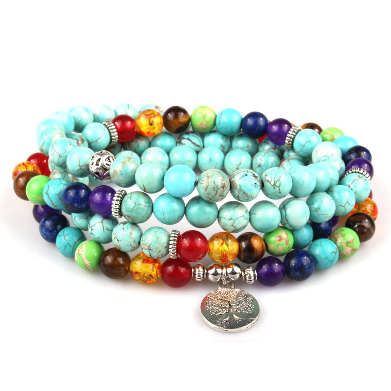 Wholesale 2PCS Turquoise Colorful Life Tree Bracelet