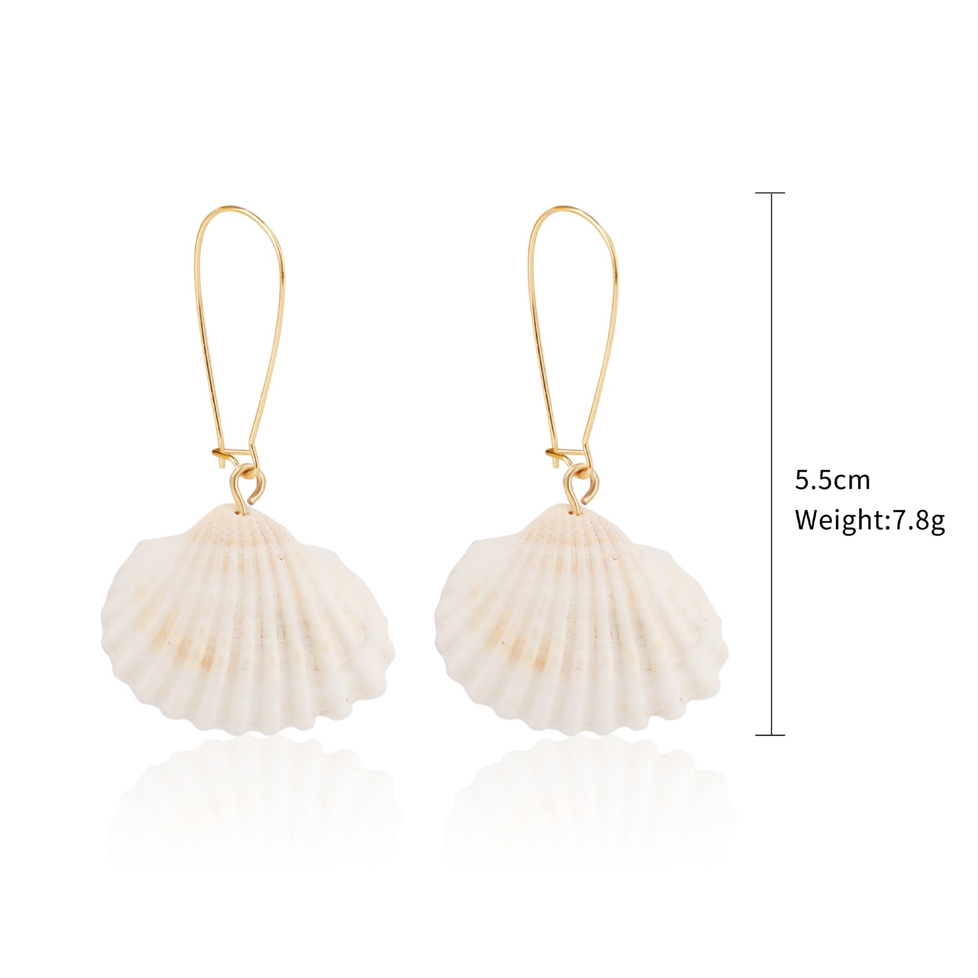 Wholesale Conch Shell Trend Ocean Alloy Natural Shell Earrings