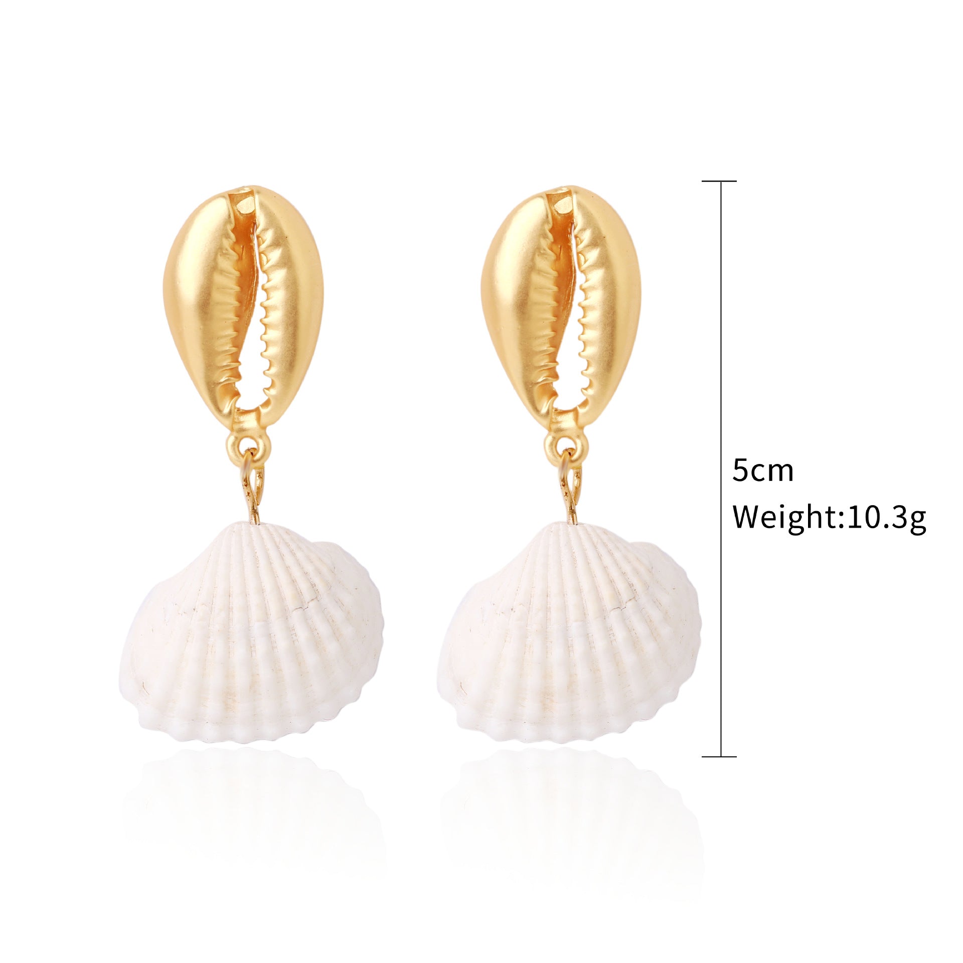 Wholesale Conch Shell Trend Ocean Alloy Natural Shell Earrings