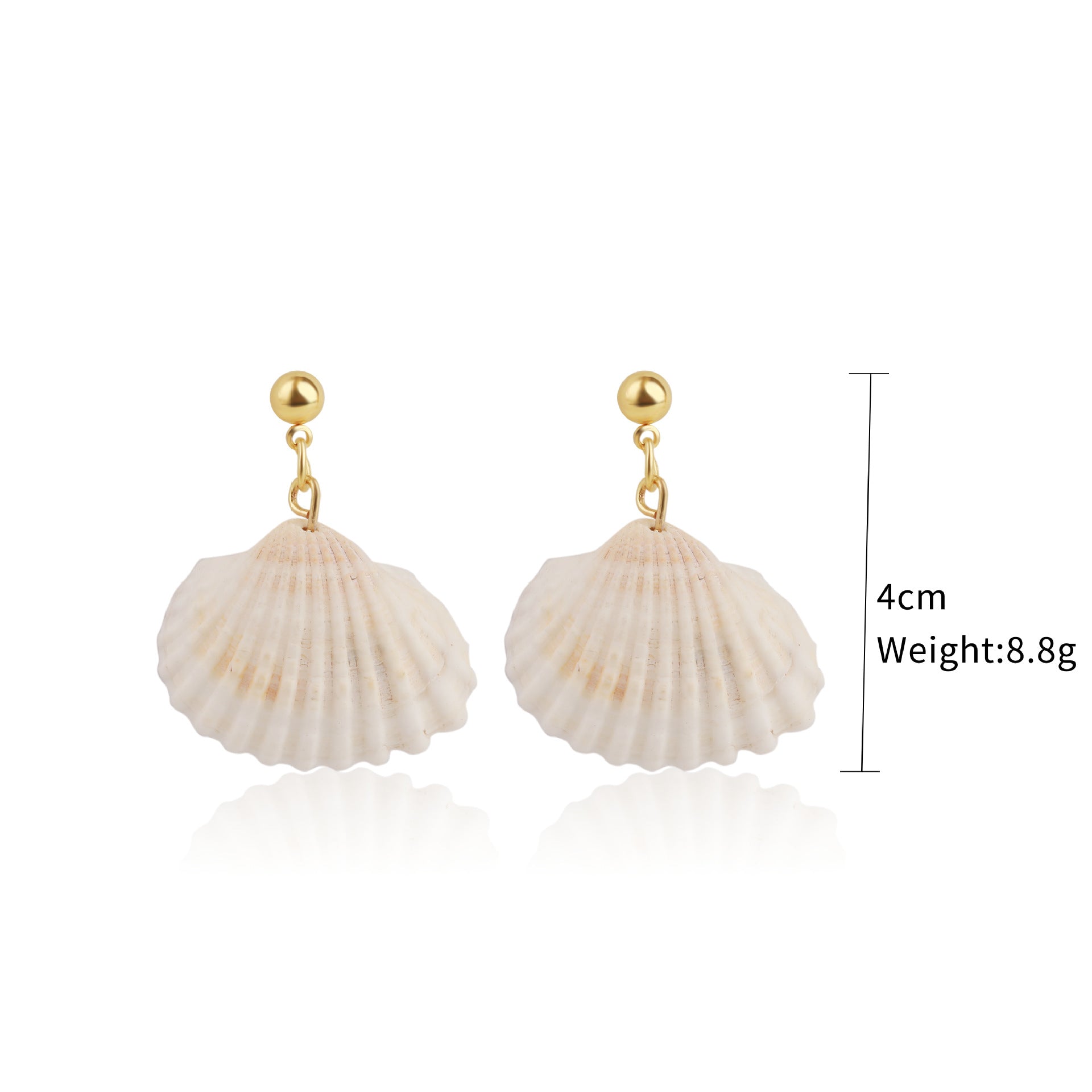 Wholesale Conch Shell Trend Ocean Alloy Natural Shell Earrings