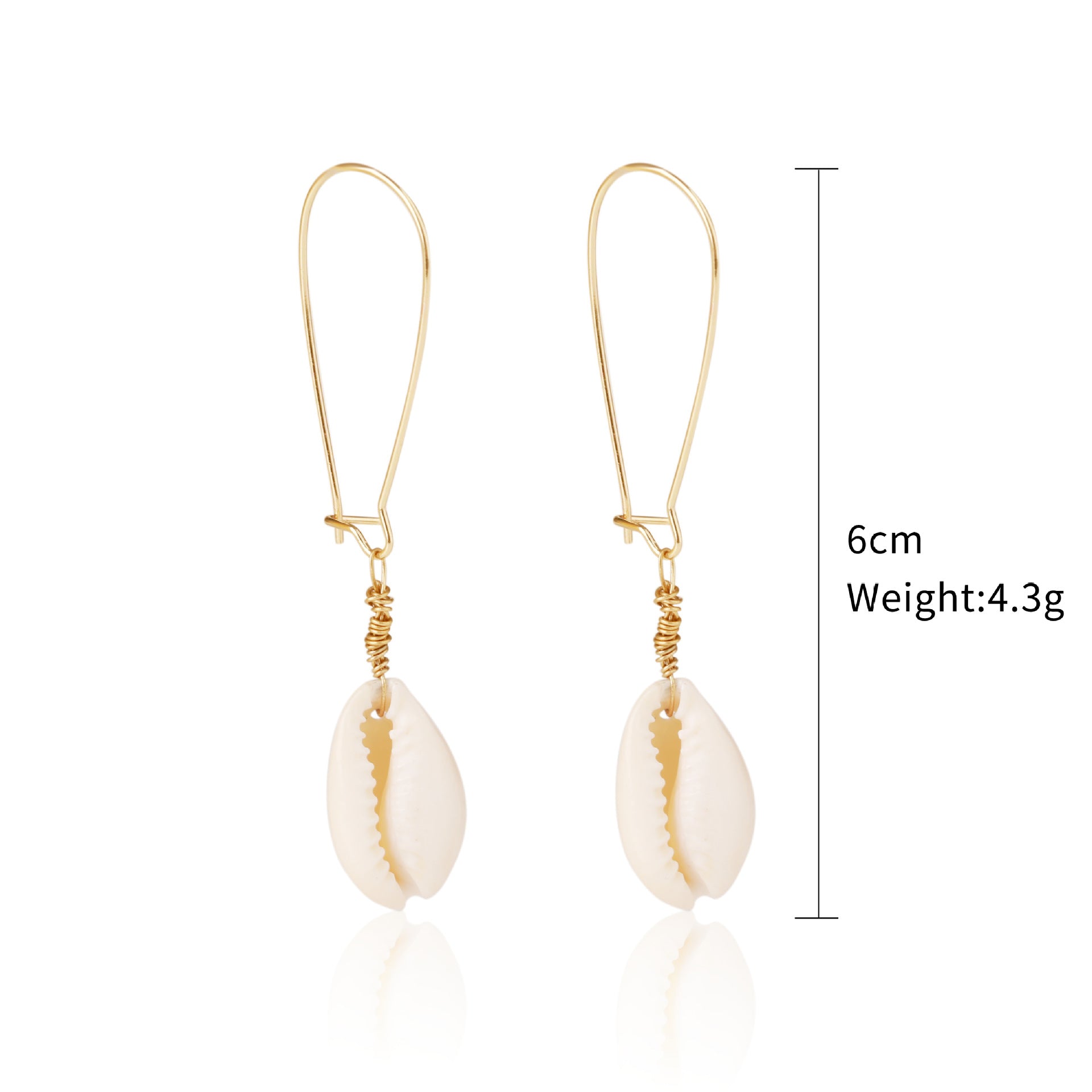 Wholesale Ocean Style Temperament Conch Natural Stone Pearl Shell Earrings