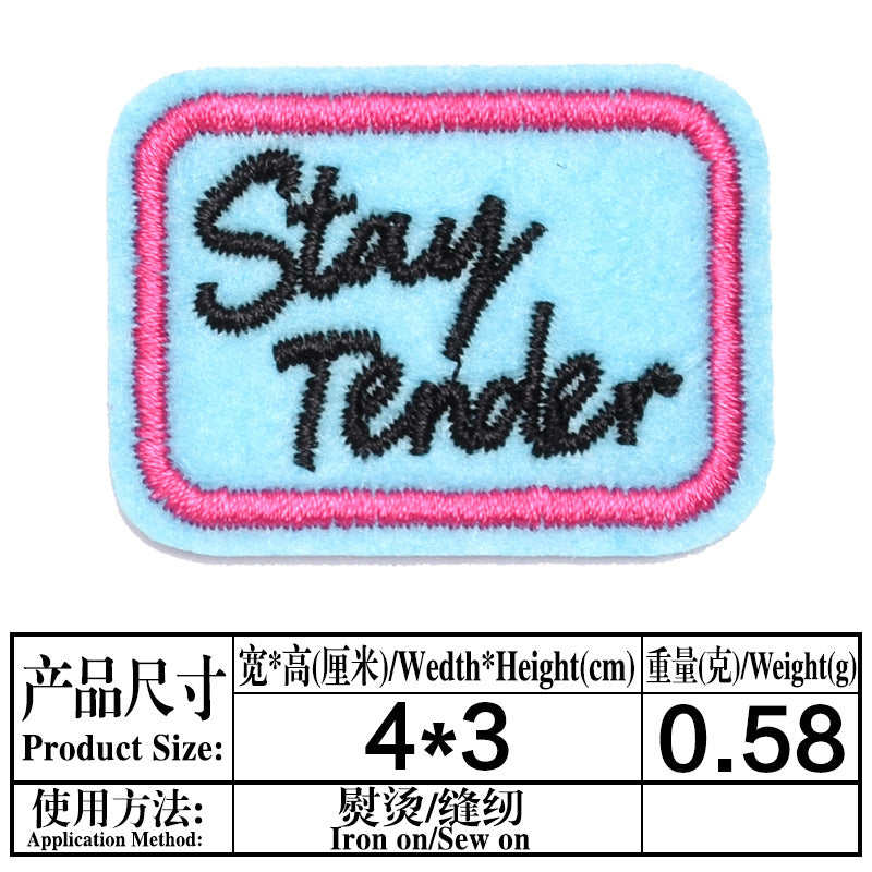 Wholesale 17Pcs Embroidered Iron On Patches Set Felt Twill Campus Style Badge Appliques DIY Clothing Accessory Boutique Gift Resale