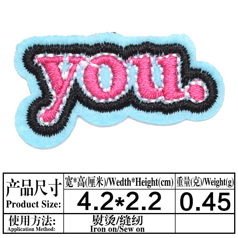 Wholesale 17Pcs Embroidered Iron On Patches Set Felt Twill Campus Style Badge Appliques DIY Clothing Accessory Boutique Gift Resale