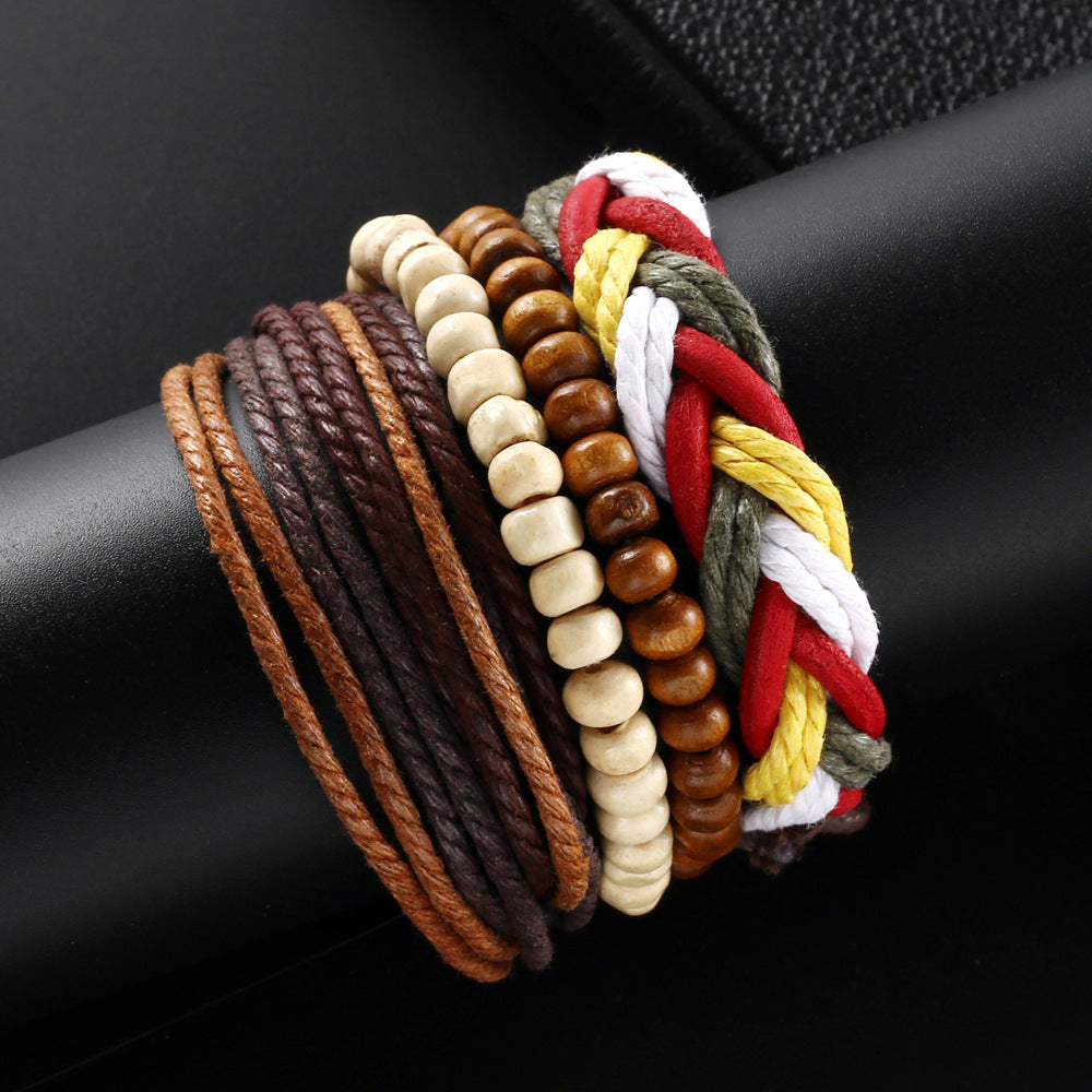 Wholesale Ethnic Style Retro Hand Woven Cowhide Bracelets