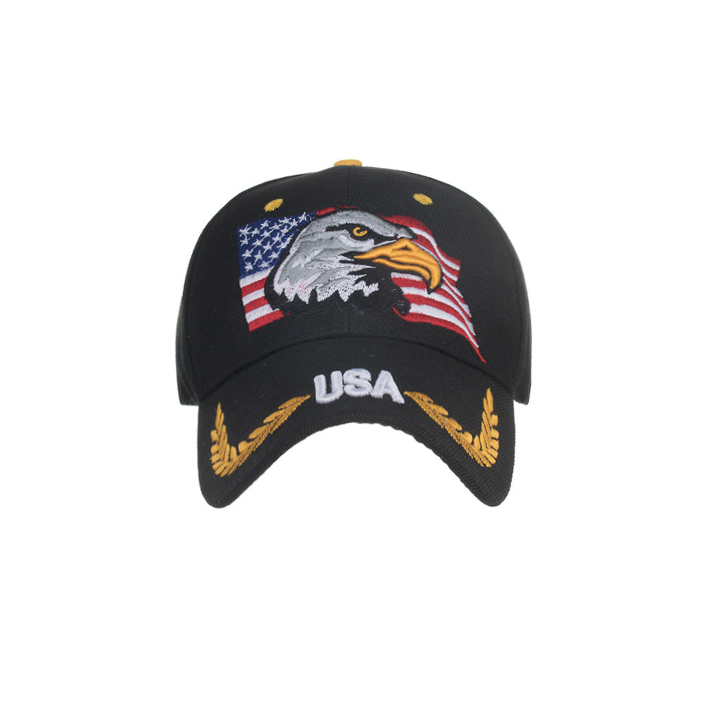 Wholesale  USA flag embroidered baseball cap peaked cap sun hat