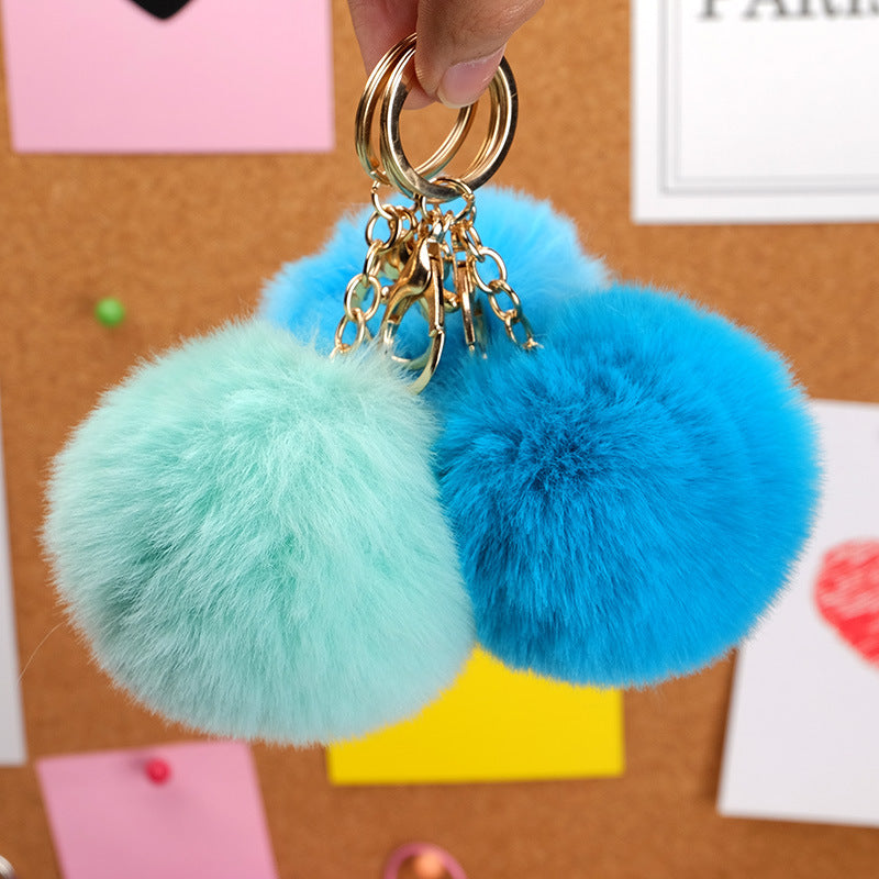 Wholesale Imitation Rex Rabbit Fur Ball Keychain