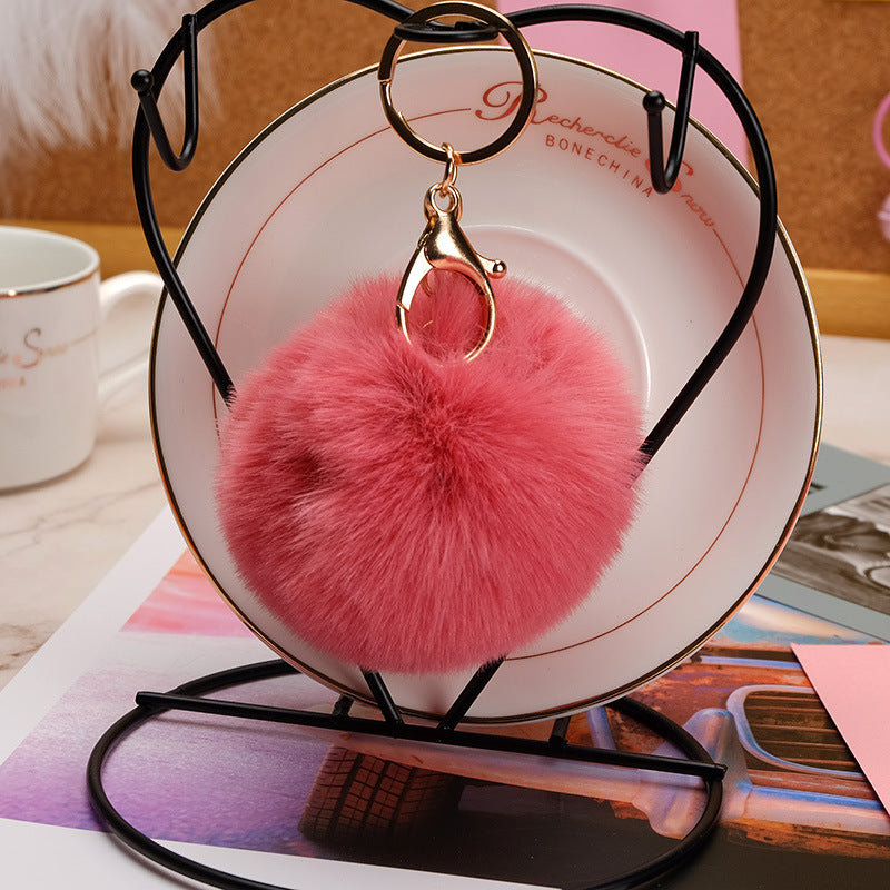 Wholesale Imitation Rex Rabbit Fur Ball Keychain