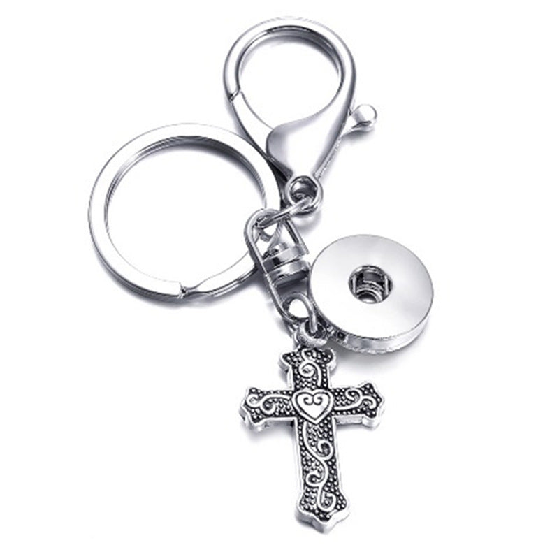 Wholesale Button alloy accessories DIY keychain