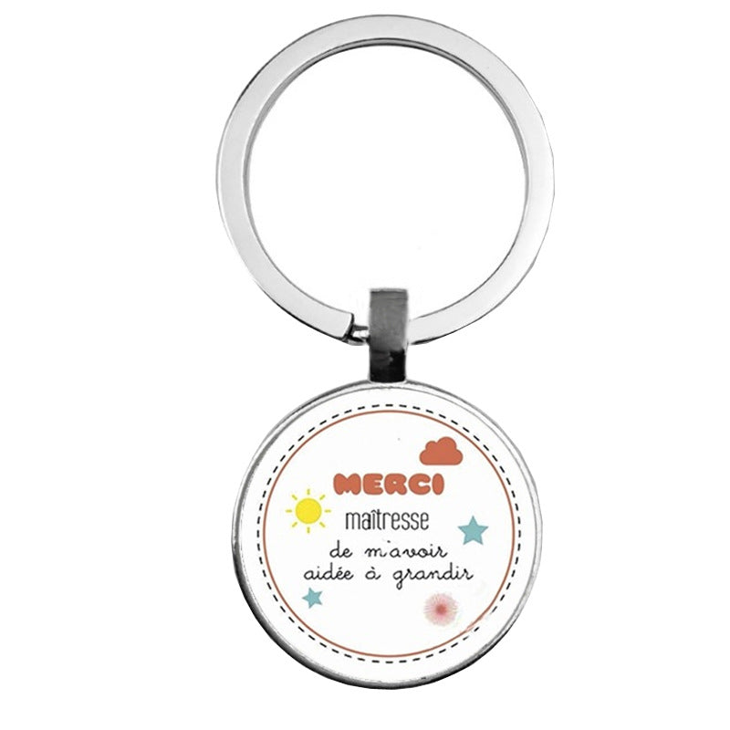 Wholesale of 25MM Time Gemstones Alloy Keychain