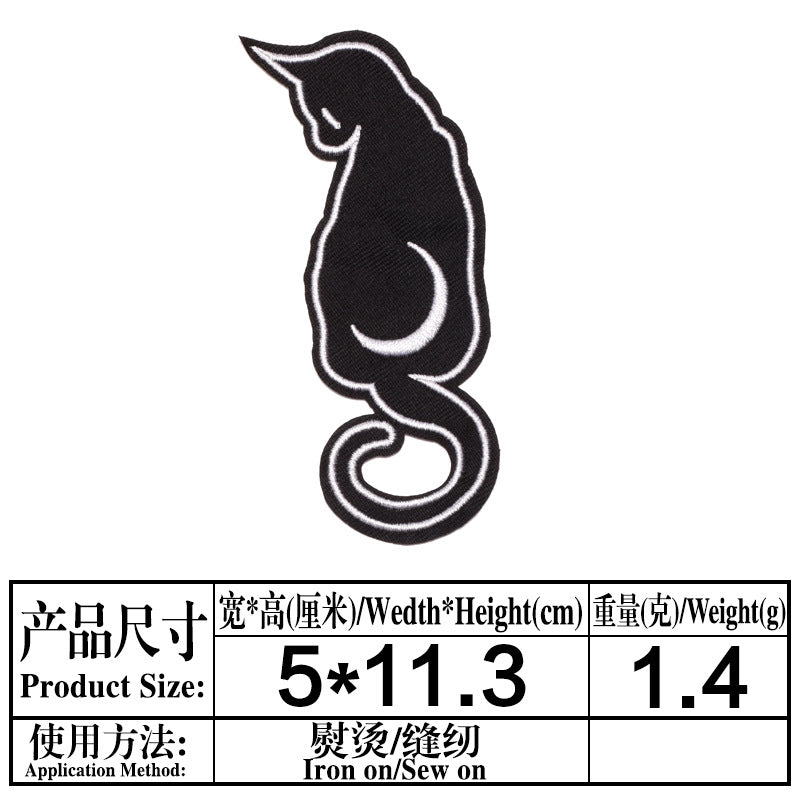 Wholesale Chic Cartoon Cat Embroidered Patches Iron On Appliques For Kids Clothing