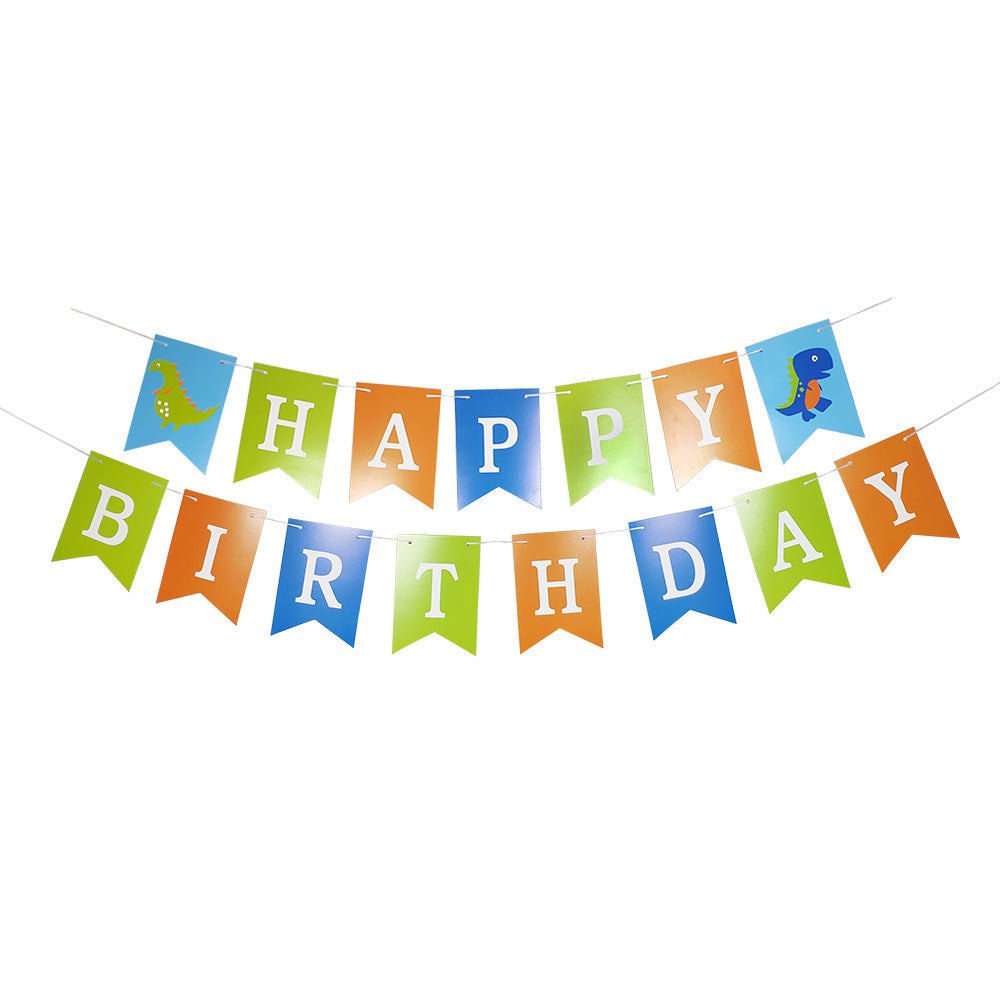 Wholesale Dinosaur Theme Party Birthday Flag Decoration