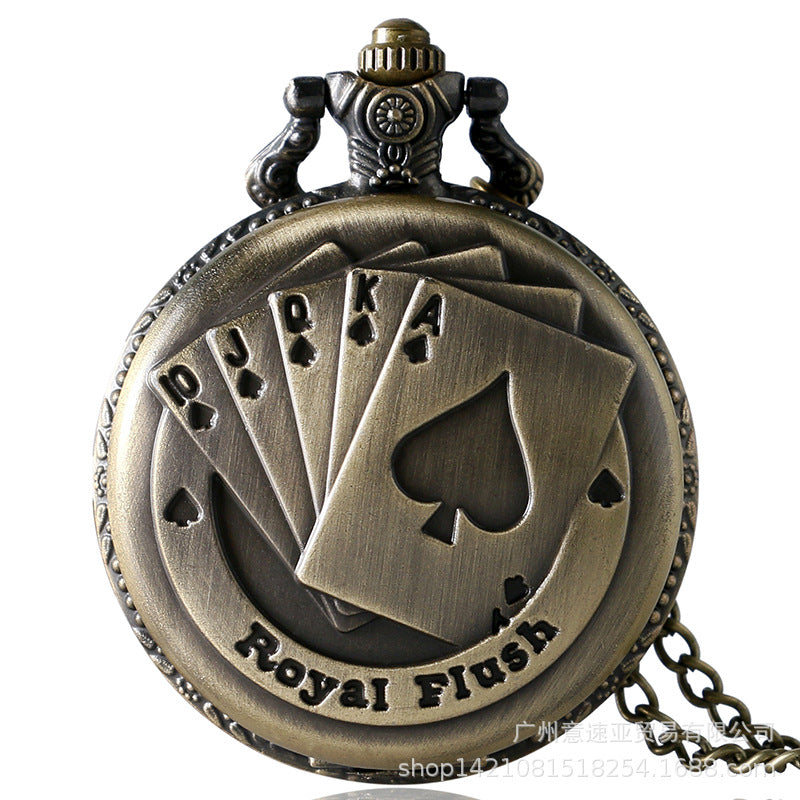 Wholesale Hollow Personalized Hollow Five-pointed Star Bronze Pocket Watch