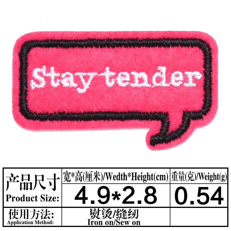 Wholesale 17Pcs Embroidered Iron On Patches Set Felt Twill Campus Style Badge Appliques DIY Clothing Accessory Boutique Gift Resale