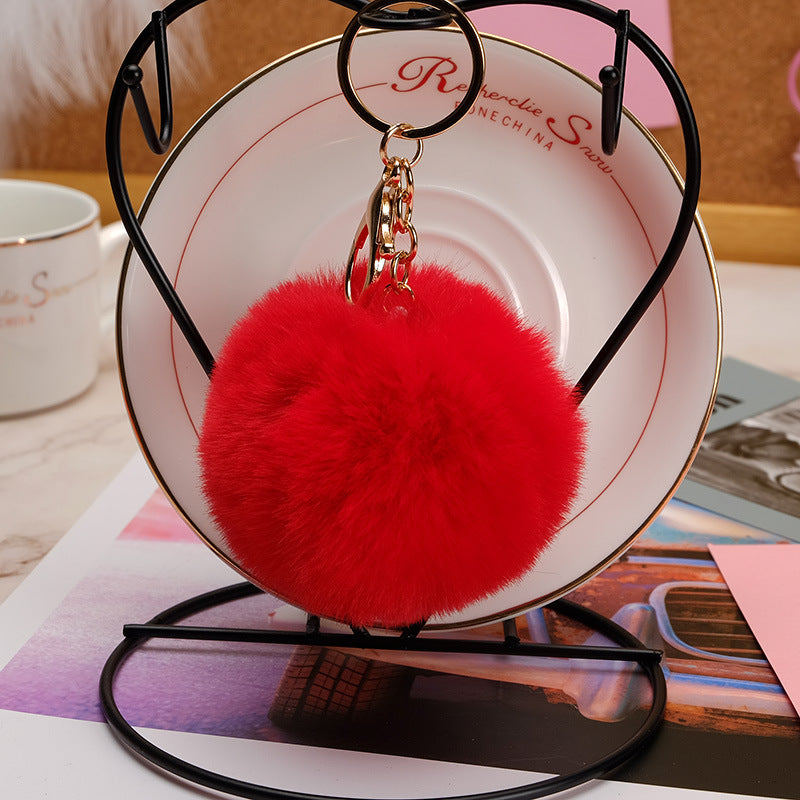 Wholesale Imitation Rex Rabbit Fur Ball Keychain