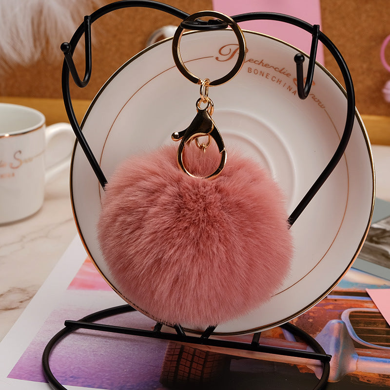 Wholesale Imitation Rex Rabbit Fur Ball Keychain