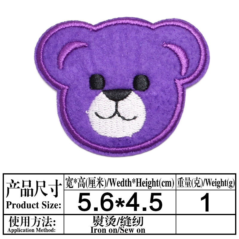Wholesale Cute Bear Head Cloth Patches Set Of 9 DIY Decorative Repair Patches For Clothing Fashion Accessory