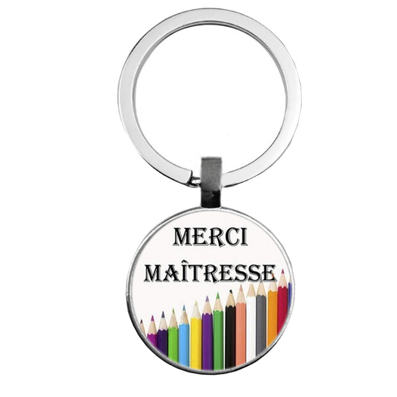 Wholesale of 25MM Time Gemstones Alloy Keychain