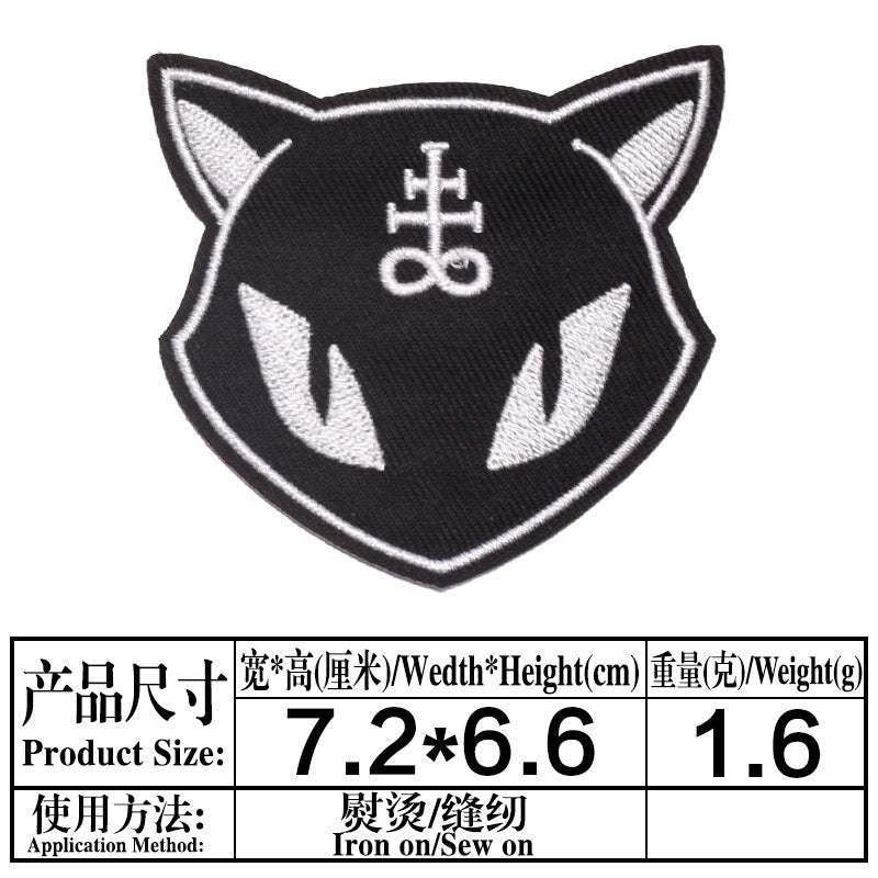 Wholesale Chic Cartoon Cat Embroidered Patches Iron On Appliques For Kids Clothing