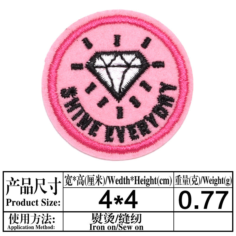 Wholesale 17Pcs Embroidered Iron On Patches Set Felt Twill Campus Style Badge Appliques DIY Clothing Accessory Boutique Gift Resale