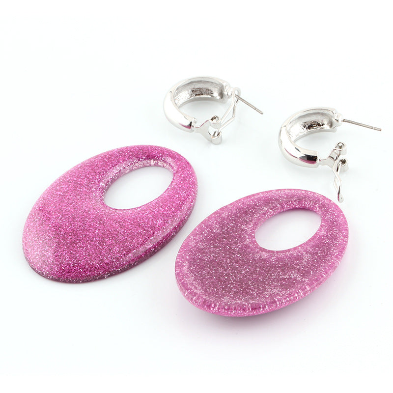 Wholesale Oval Resin Pendant Earrings