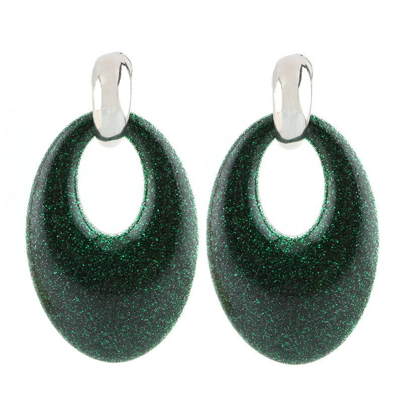 Wholesale Oval Resin Pendant Earrings