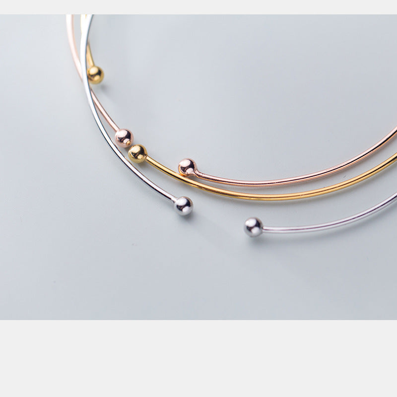 Wholesale String S925 Silver Open Bead Bracelet DIY Accessories Material