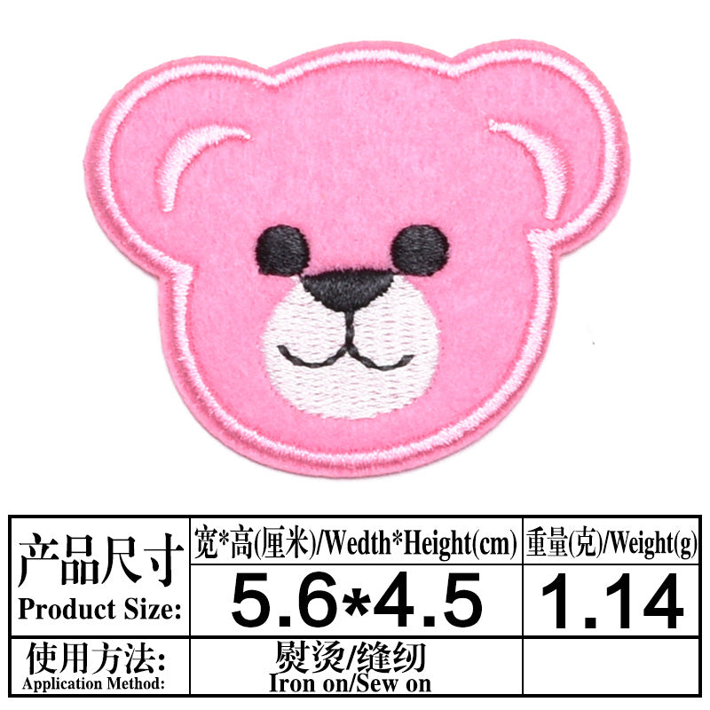 Wholesale Cute Bear Head Cloth Patches Set Of 9 DIY Decorative Repair Patches For Clothing Fashion Accessory