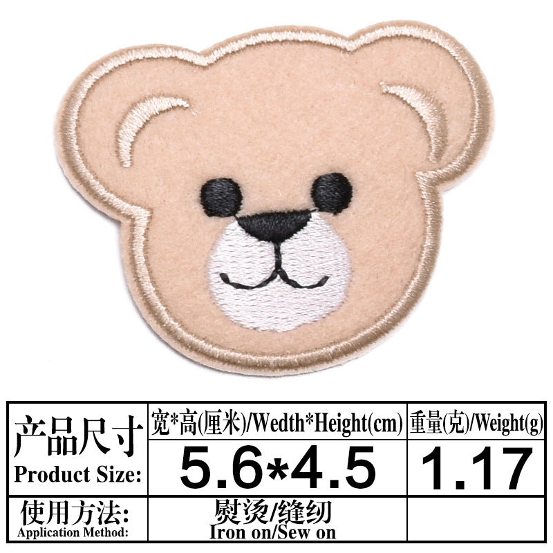 Wholesale Cute Bear Head Cloth Patches Set Of 9 DIY Decorative Repair Patches For Clothing Fashion Accessory