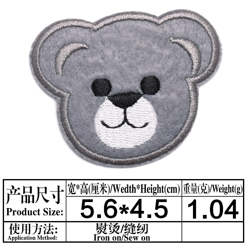 Wholesale Cute Bear Head Cloth Patches Set Of 9 DIY Decorative Repair Patches For Clothing Fashion Accessory