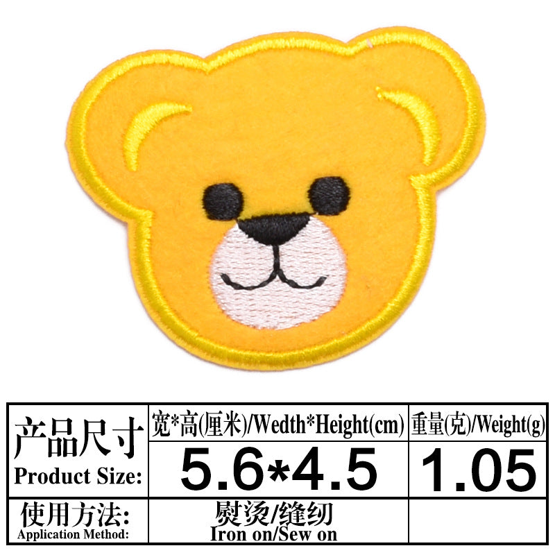 Wholesale Cute Bear Head Cloth Patches Set Of 9 DIY Decorative Repair Patches For Clothing Fashion Accessory