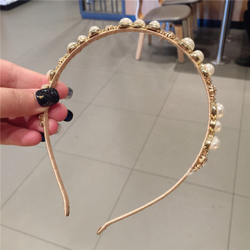 Wholesale Pearl Rhinestone Fine Hair Hoop