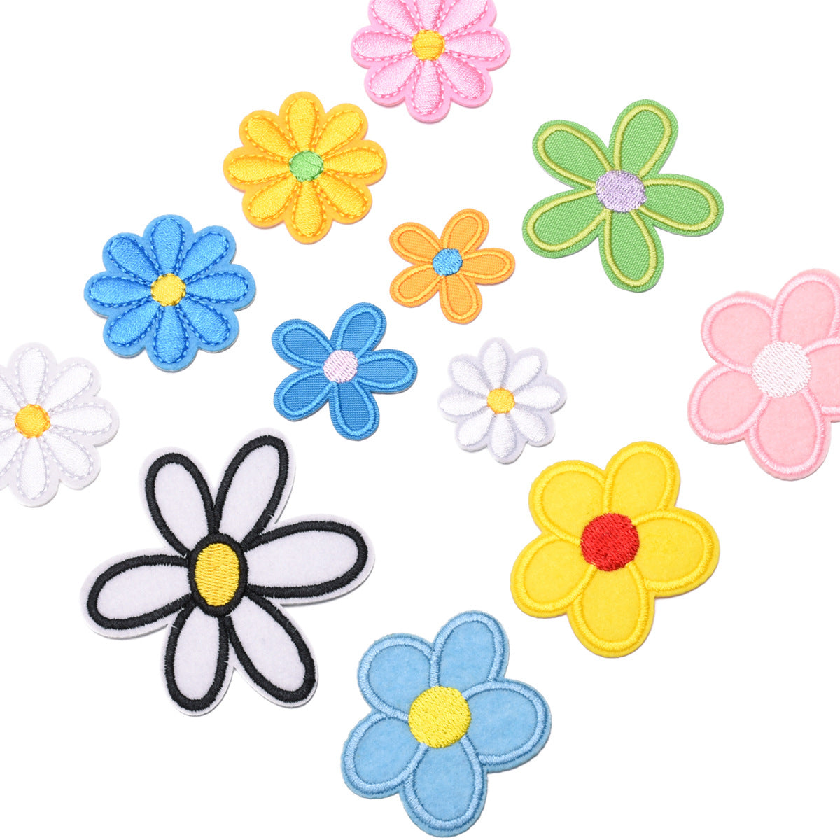 Wholesale Chic Sunflower Embroidered Iron On Patches For Clothing Set Of 12 Styles DIY Craft Accessory