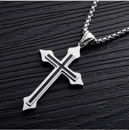 Wholesale Stainless Steel Cross Couple Necklace