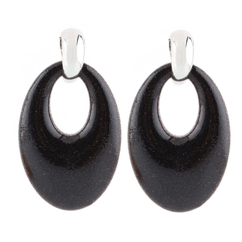Wholesale Oval Resin Pendant Earrings