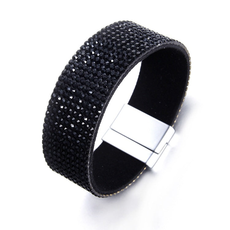 Wholesale 4-piece buckle leather bracelet diy crystal bracelet pendant