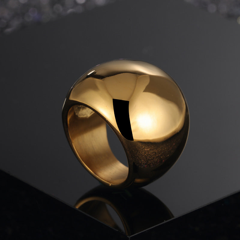 Wholesale Titanium Steel Arc Set Mirror Polished Ring