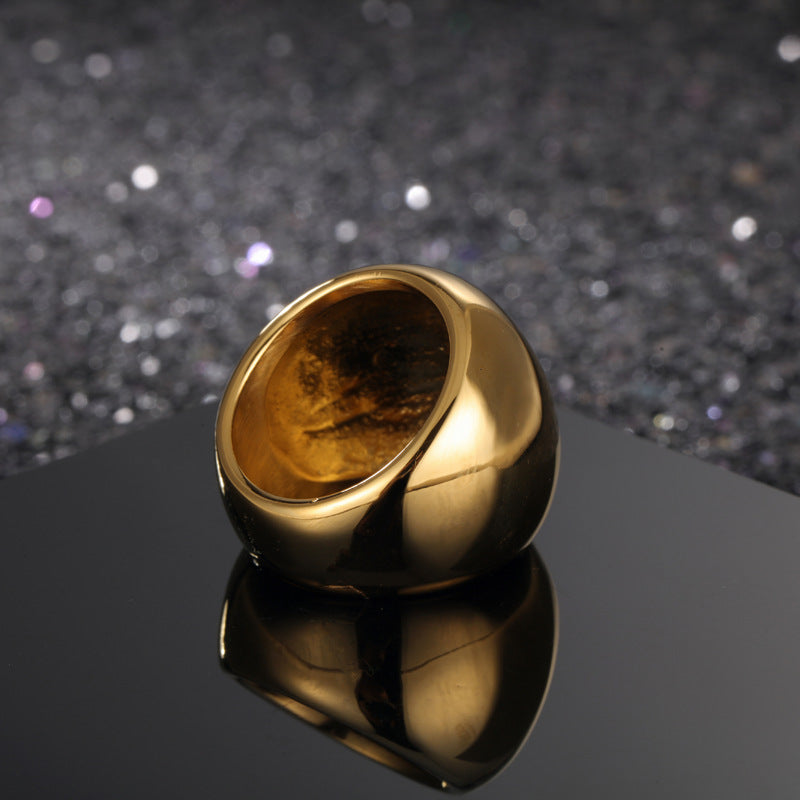 Wholesale Titanium Steel Arc Set Mirror Polished Ring