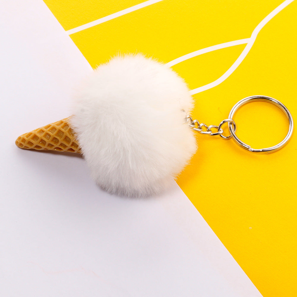Wholesale Ice Cream Ball Simulation Ice Cream Cone Bag Keychains