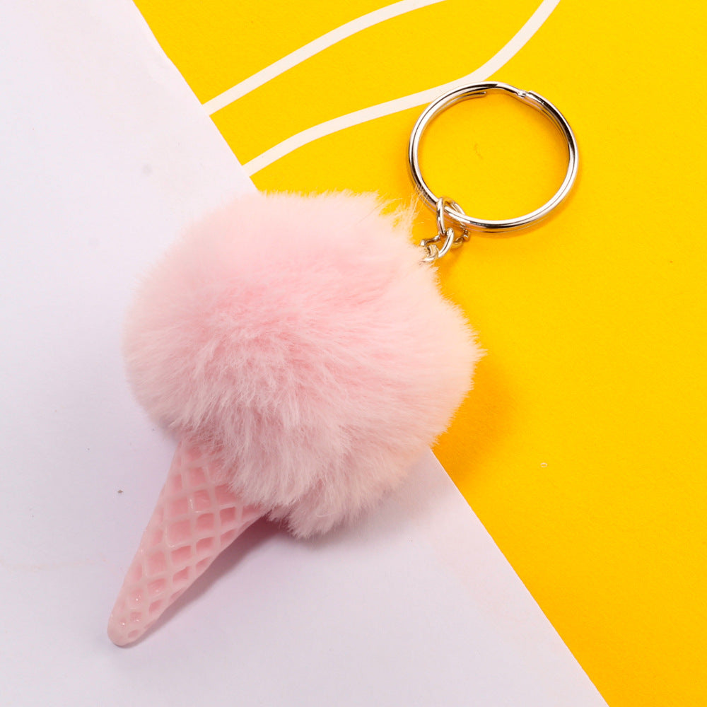 Wholesale Ice Cream Ball Simulation Ice Cream Cone Bag Keychains