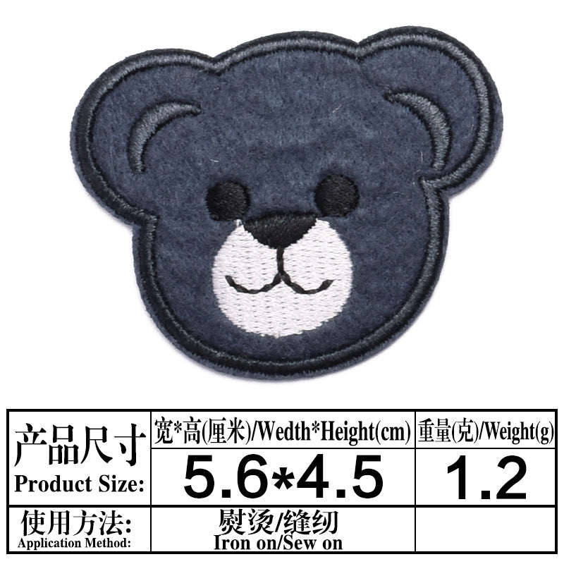 Wholesale Cute Bear Head Cloth Patches Set Of 9 DIY Decorative Repair Patches For Clothing Fashion Accessory