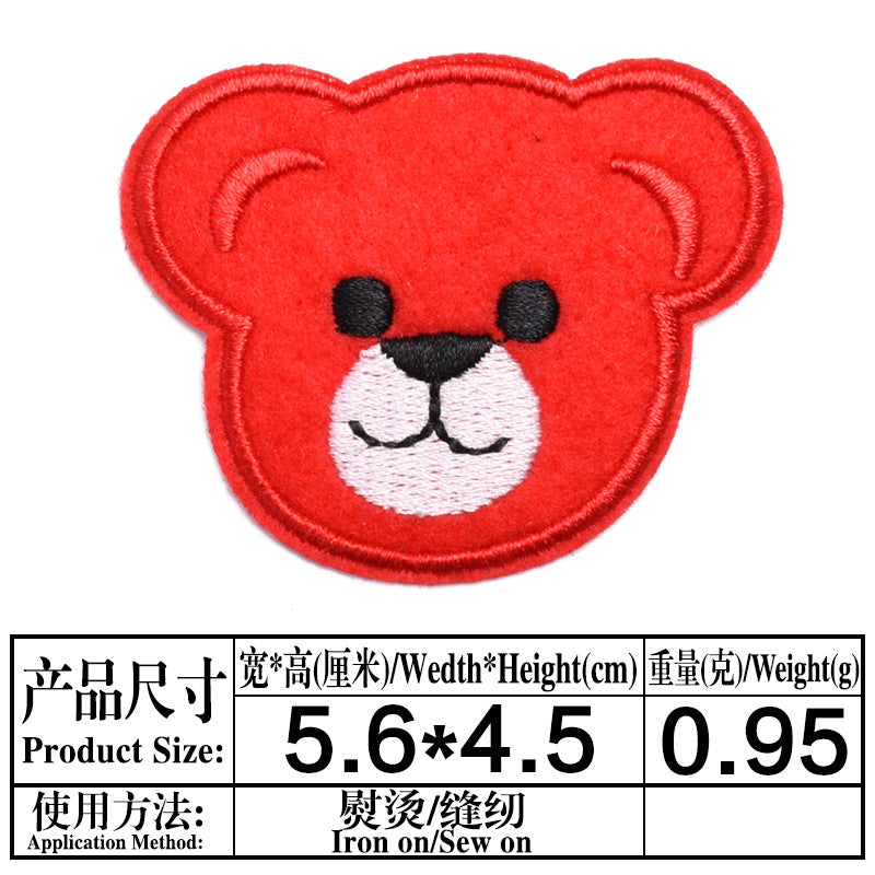 Wholesale Cute Bear Head Cloth Patches Set Of 9 DIY Decorative Repair Patches For Clothing Fashion Accessory