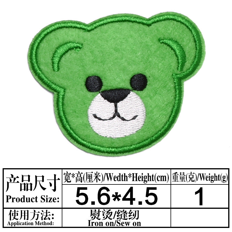 Wholesale Cute Bear Head Cloth Patches Set Of 9 DIY Decorative Repair Patches For Clothing Fashion Accessory