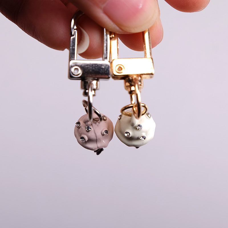 Wholesale Bag Pendant with Diamond Ice Cream Metal Keychain