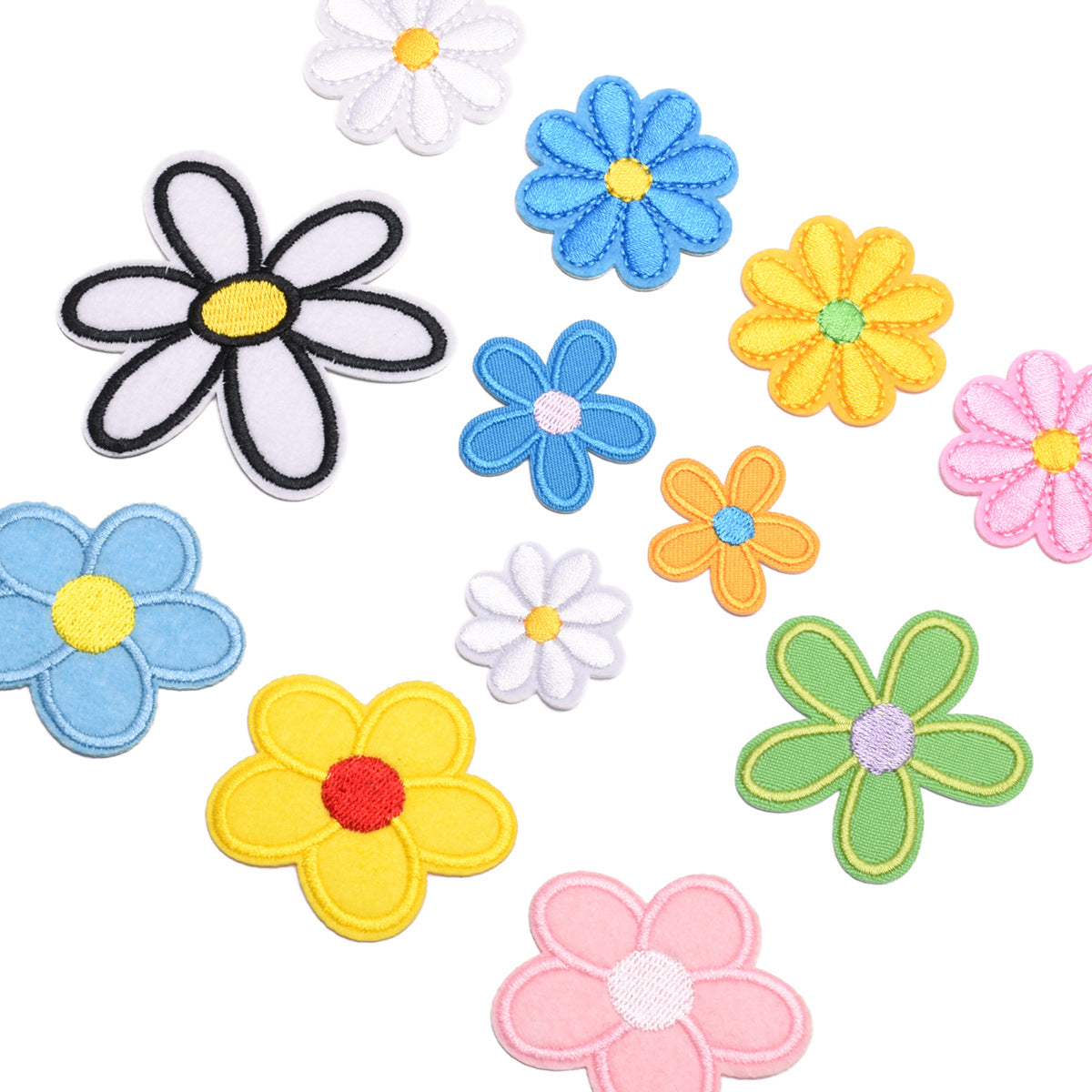 Wholesale Chic Sunflower Embroidered Iron On Patches For Clothing Set Of 12 Styles DIY Craft Accessory