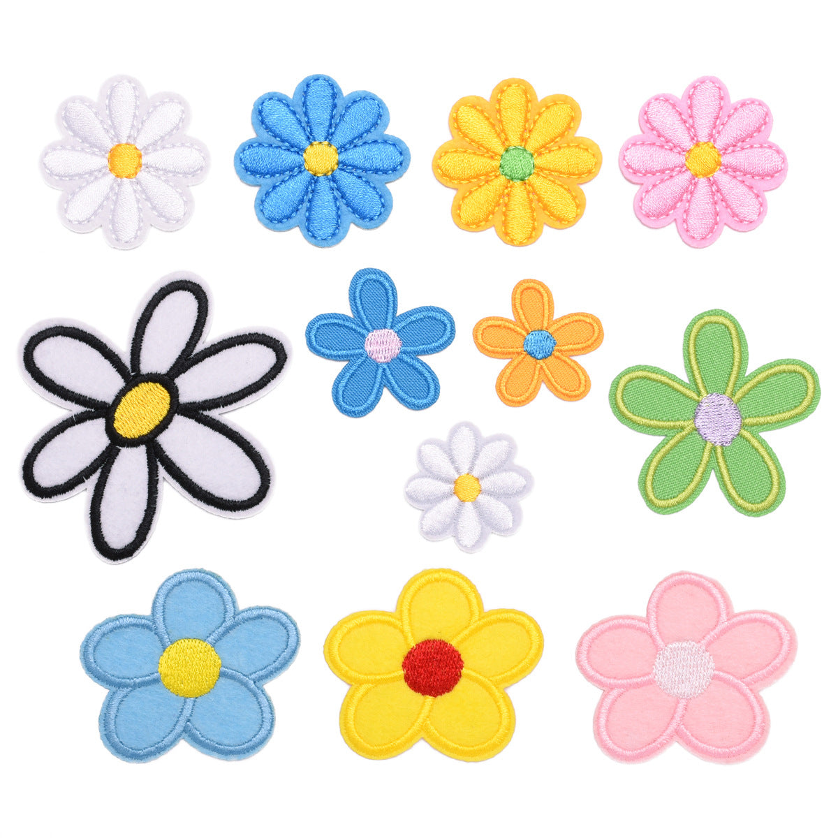 Wholesale Chic Sunflower Embroidered Iron On Patches For Clothing Set Of 12 Styles DIY Craft Accessory