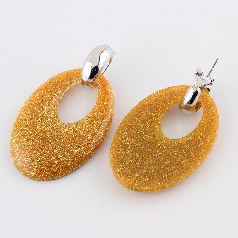 Wholesale Oval Resin Pendant Earrings