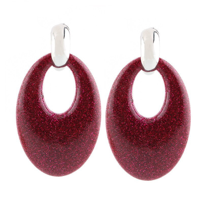 Wholesale Oval Resin Pendant Earrings