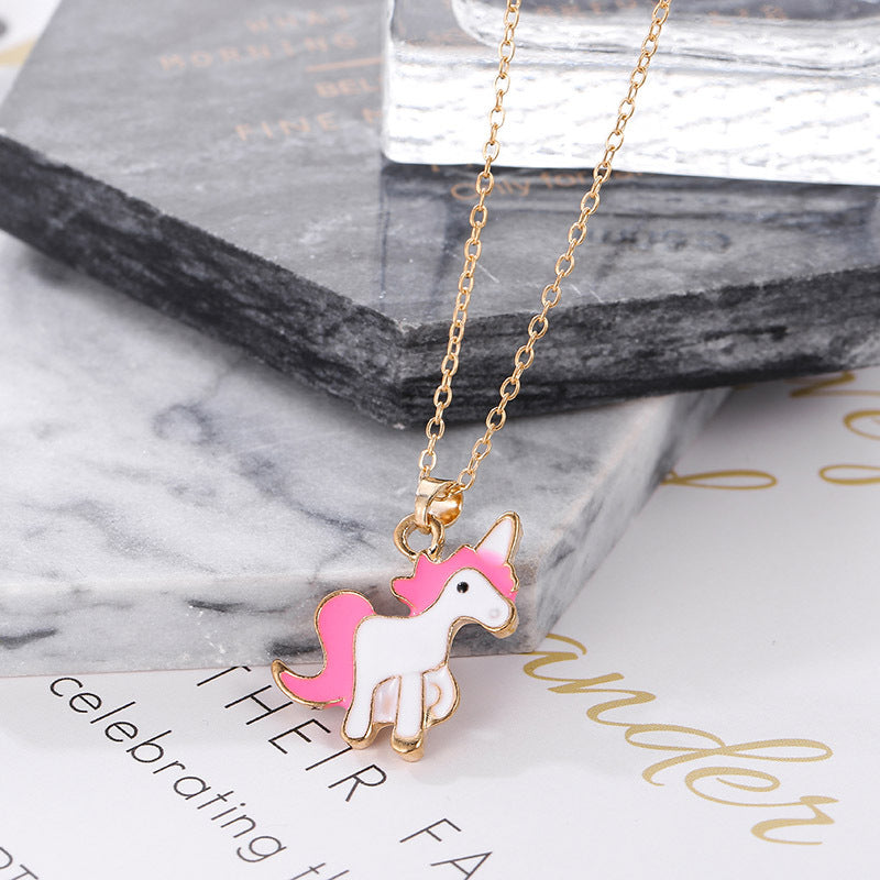 Wholesale Unicorn Pendant Necklace Earrings Jewelry Set
