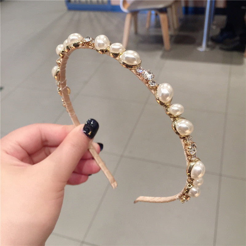 Wholesale Pearl Rhinestone Fine Hair Hoop
