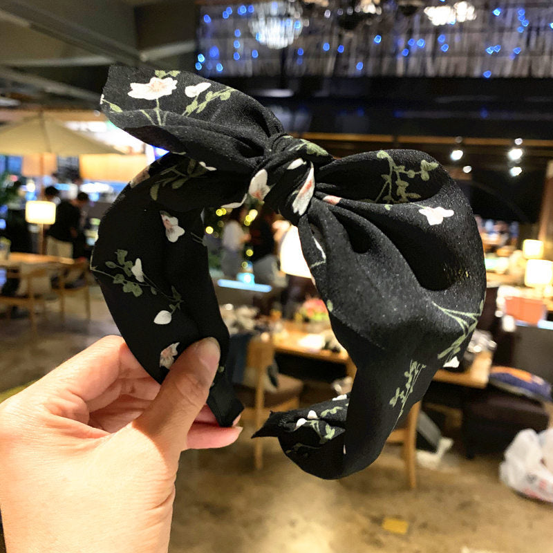 Wholesale Wide Edge Sweet Simple Bow Fabric Headband